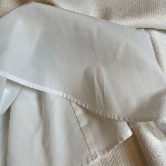 Rebecca Taylor Stretch Texture Scalloped Scoop Neck Dress White Tiered Size 2 - Picture 8 of 14